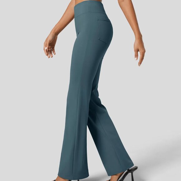Halara Flex High Waisted Slight Flare Work Pants in Misty Cyan Blue Size‎ XS NWT - Picture 2 of 10